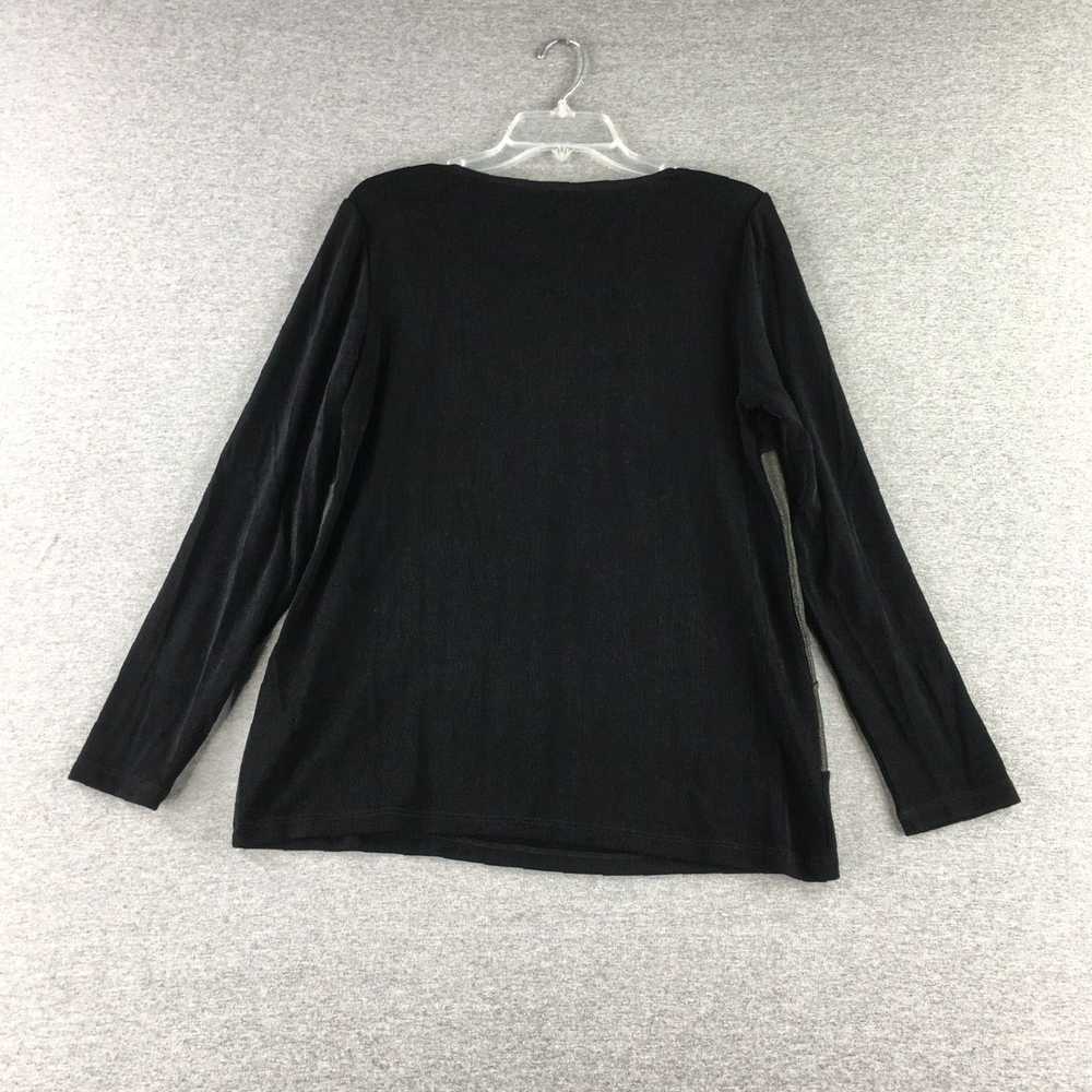 Vintage Womens Chicos Long Sleeve Crew Neck Black… - image 5