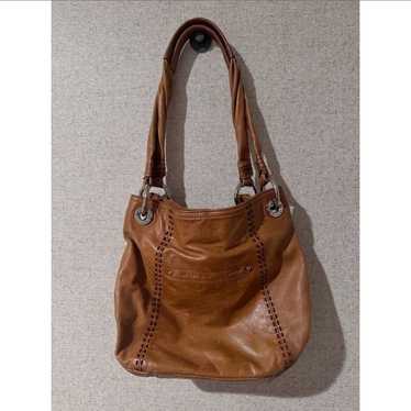 B. Makowsky tan genuine leather bag