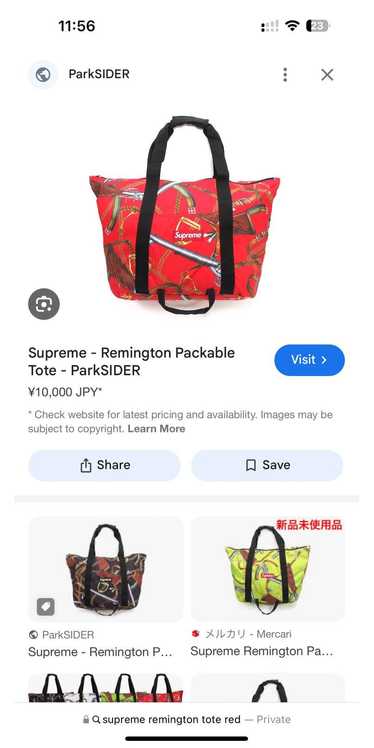 Supreme Rare Supreme Remington Tote Bag Packable