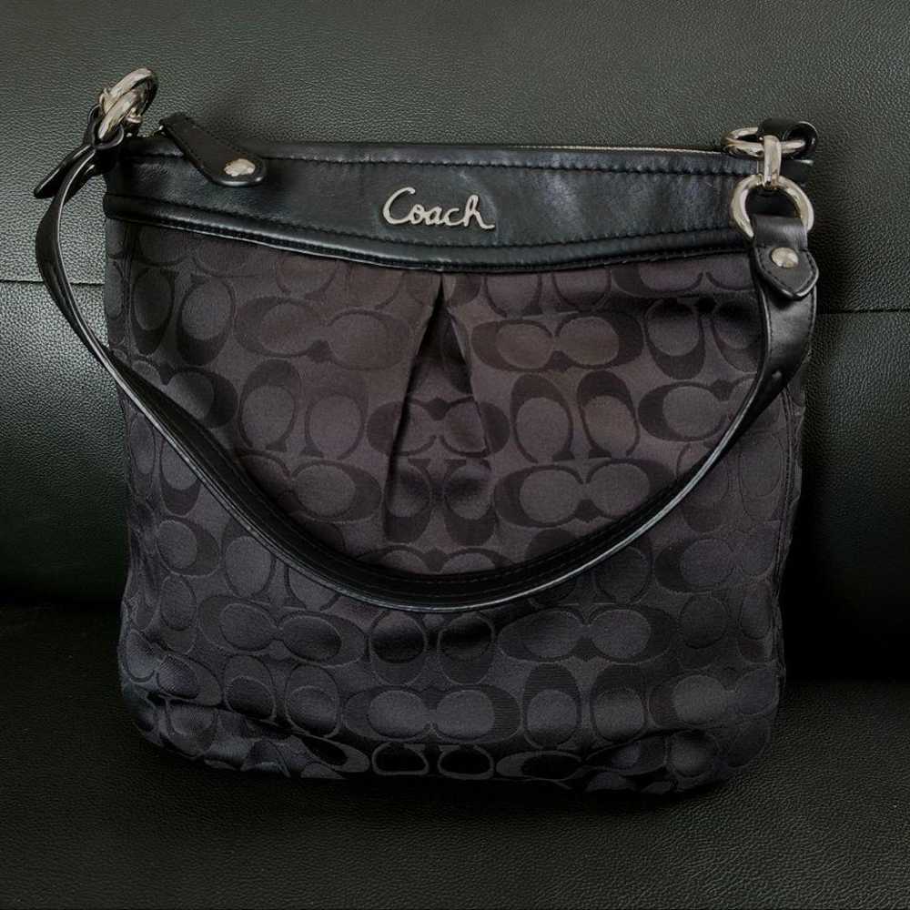 Coach Shoulder Bag Black Nylon/Leather - image 1