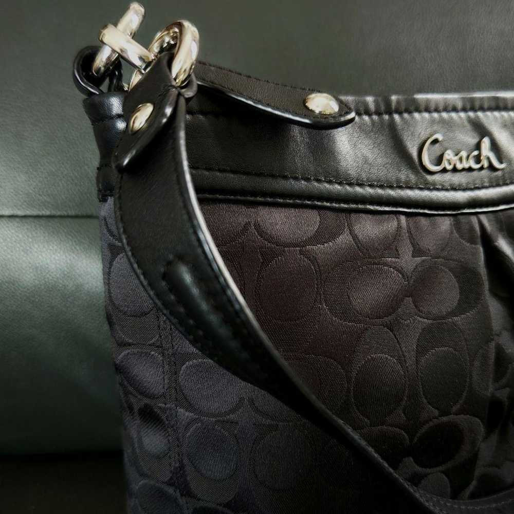 Coach Shoulder Bag Black Nylon/Leather - image 3