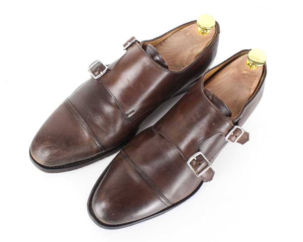 Suitsupply EU39.5 Brown Leather Double Monk Strap… - image 8