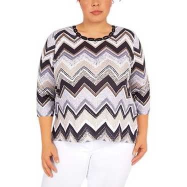 Unlisted Alfred Dunner Classics Split Crew Neck 3/