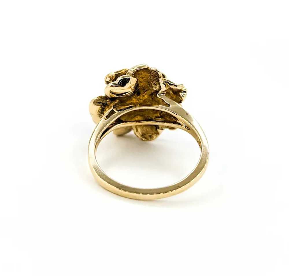 Lovely Vintage Chocolate Pearl Flower Ring in tex… - image 10