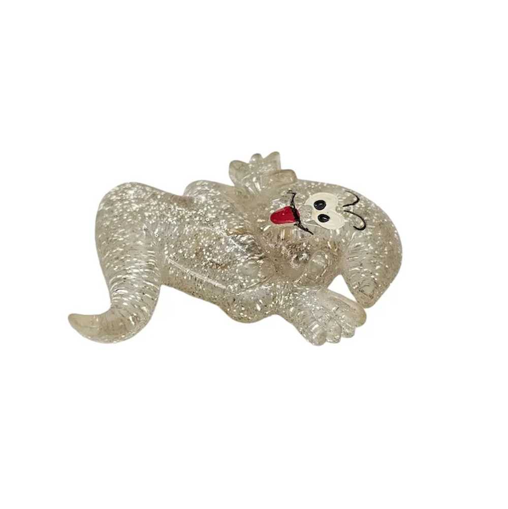 Clear Glitter Ghost Halloween Pin L439 - image 3