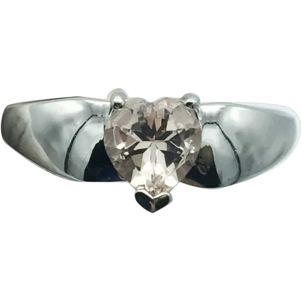 Sterling Silver Morganite Ring - image 1