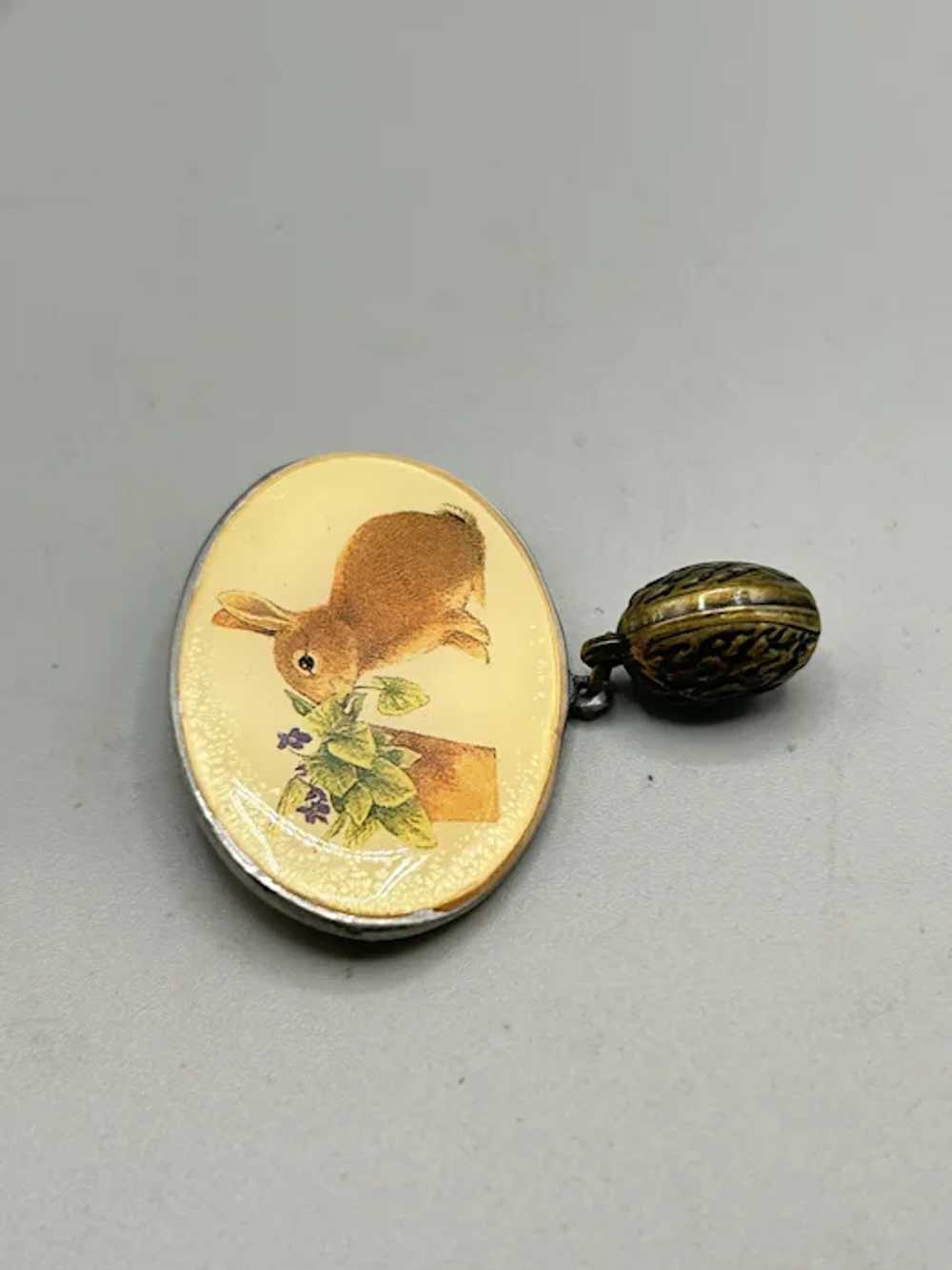 Marjolein Bastin 1999 Bunny Brooch Pin Dangling C… - image 3