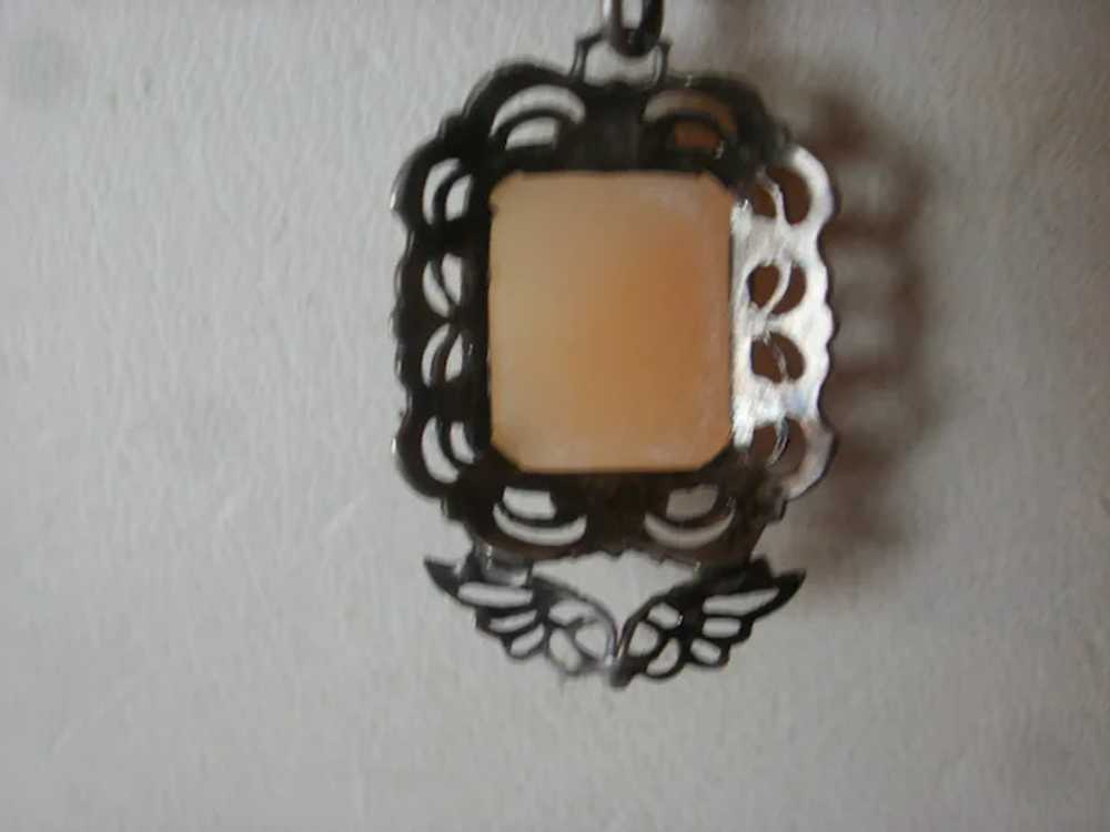 Edwardian Sterling Filigree Cameo Necklace - image 6