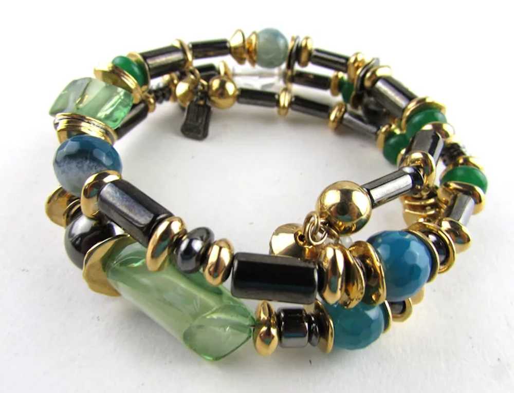 RLM Soho Wrap Around Bracelet Combining Green Sto… - image 10