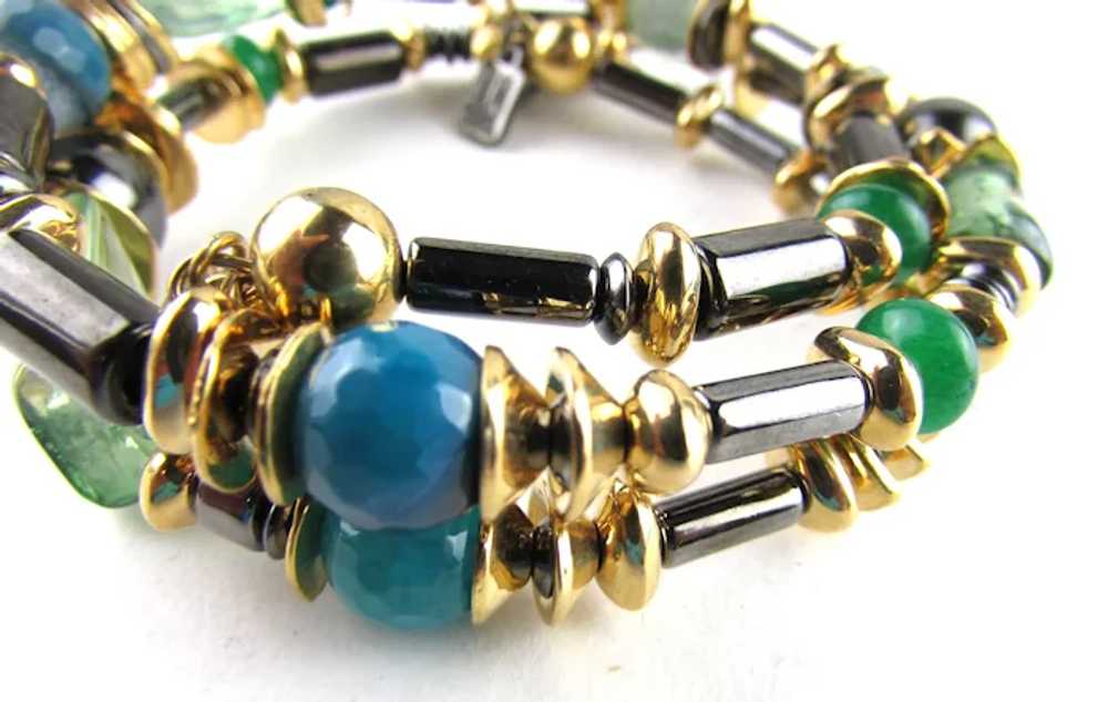 RLM Soho Wrap Around Bracelet Combining Green Sto… - image 12