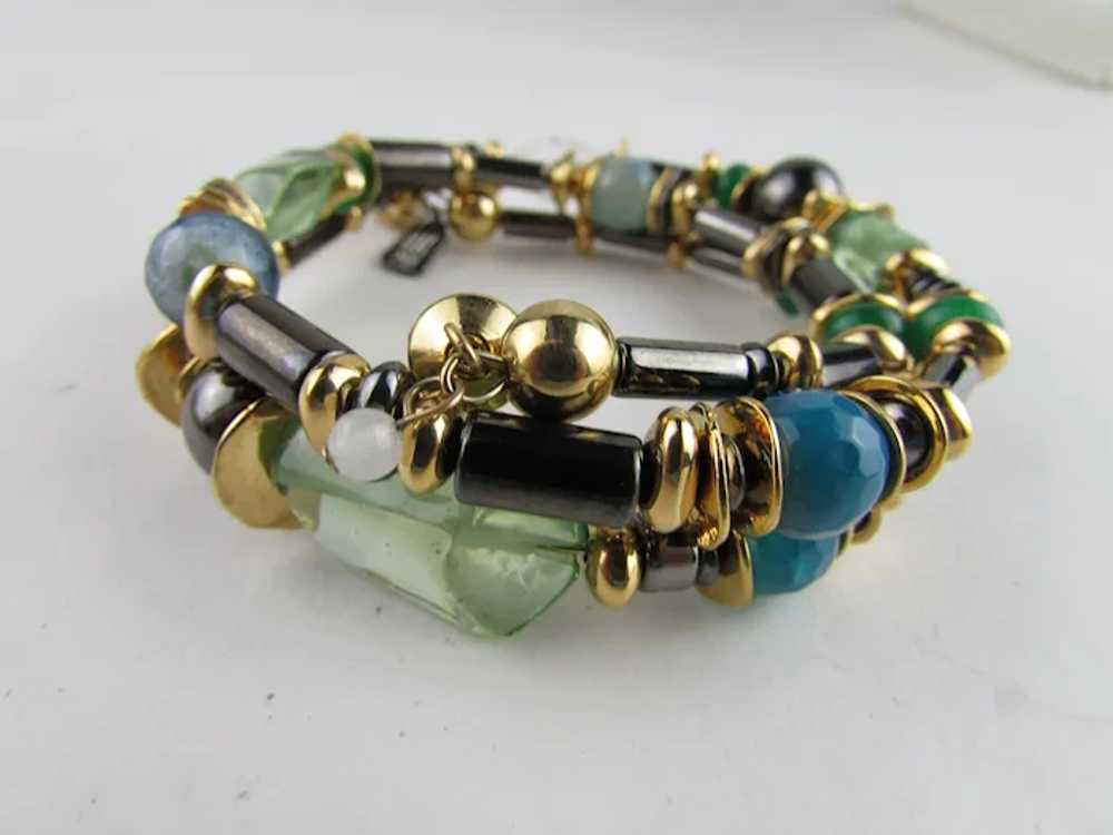 RLM Soho Wrap Around Bracelet Combining Green Sto… - image 7