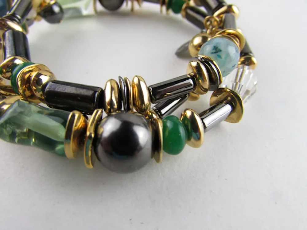 RLM Soho Wrap Around Bracelet Combining Green Sto… - image 9