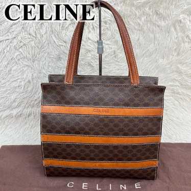 CELINE Mini Tote Handbag with Macadam Pattern and 