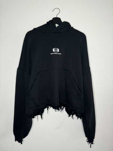 Balenciaga Distressed Unity Logo Hoodie