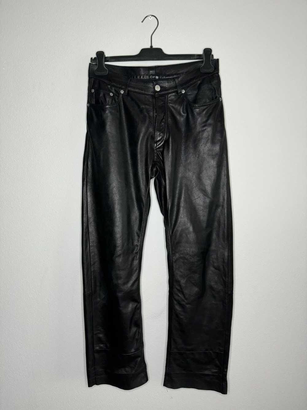 Helmut Lang 1998 Leather Classic Cut Pants - image 1