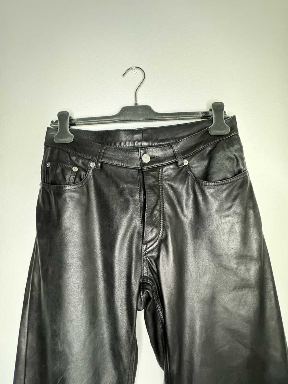 Helmut Lang 1998 Leather Classic Cut Pants - image 4