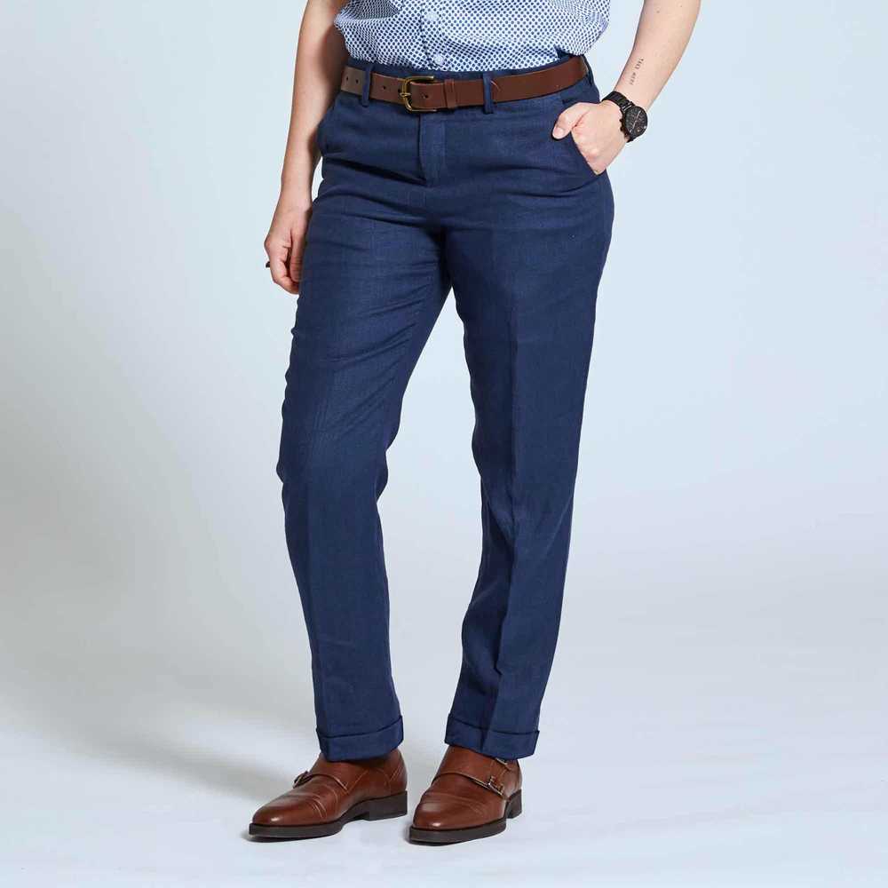 Kirrin Finch Navy Blue Linen Pants - image 2