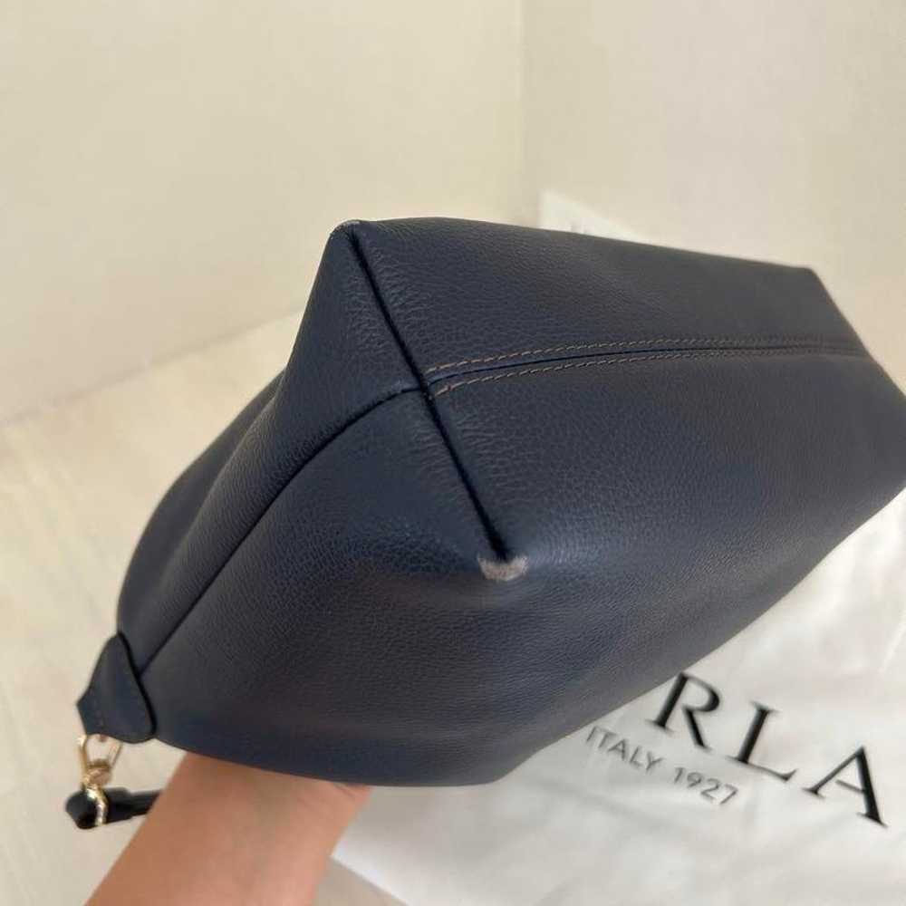 FURLA Navy Leather Shoulder Bag with Storage Bag … - image 10