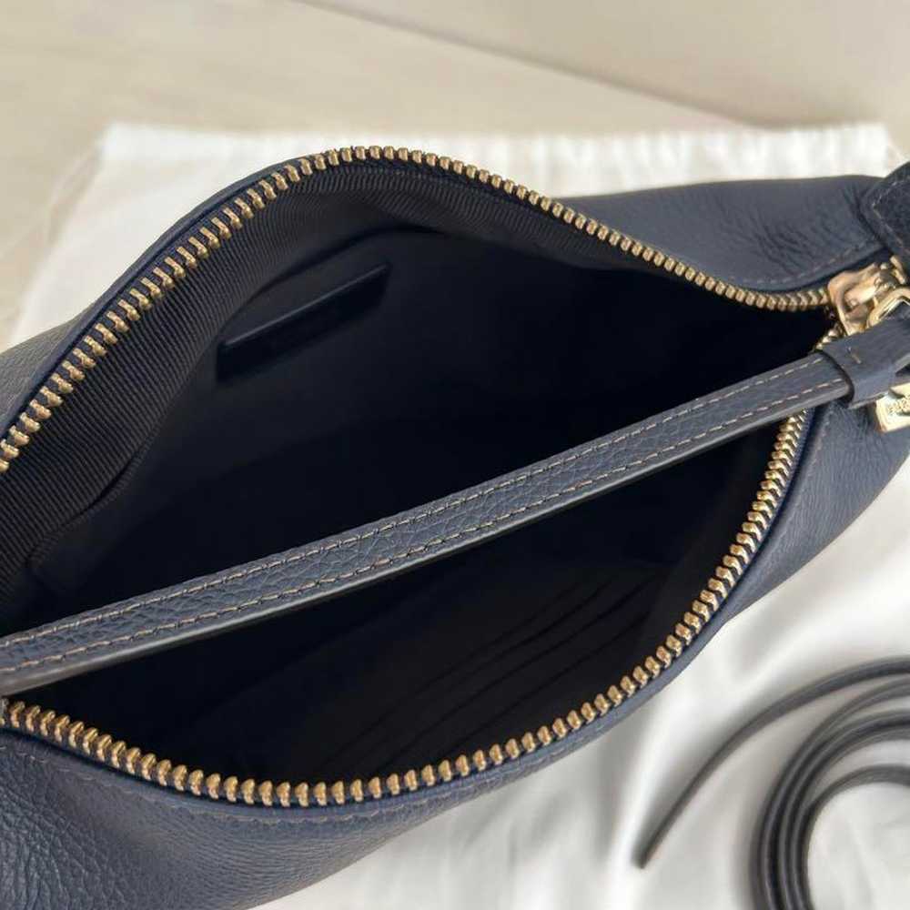 FURLA Navy Leather Shoulder Bag with Storage Bag … - image 5