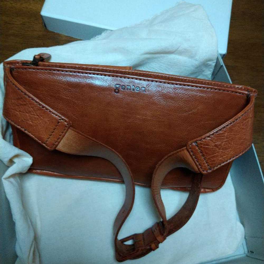 genten Waist Bag Genuine Leather Brown (Camel) - image 2