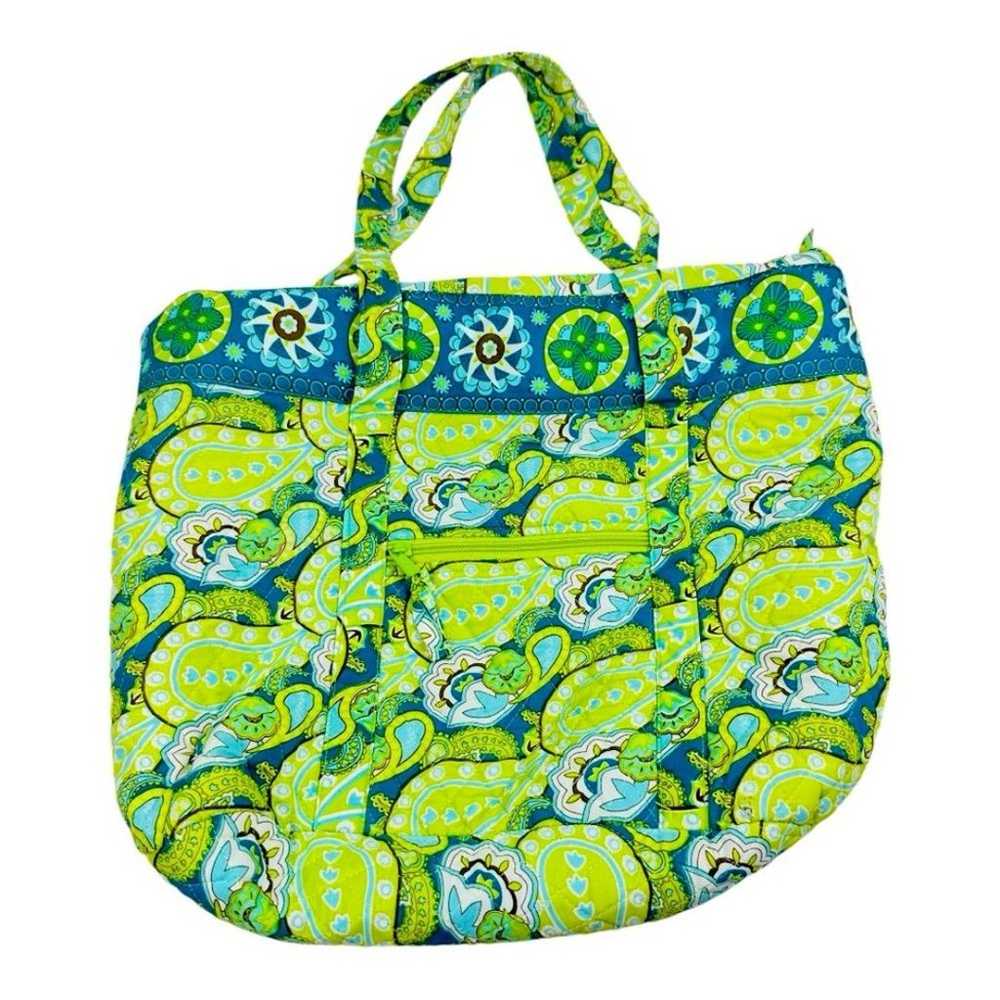 Vintage Vera Bradley Teal Blue Green Paisley Quil… - image 1