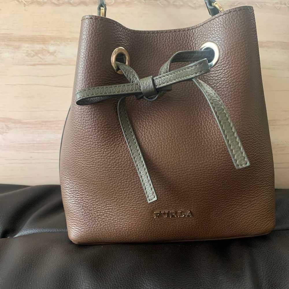 FURLA Drawstring Bicolor Shoulder Bag Costanza Br… - image 8