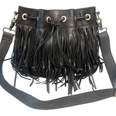 REBECCA MINKOFF Leather Lexi Micro Fringe Bucket B