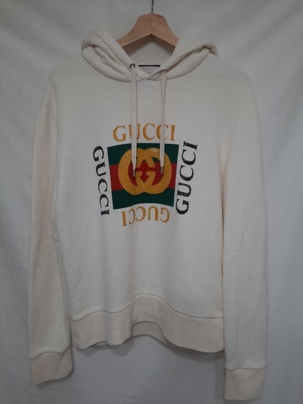 Gucci Vintage Square Bootleg Distressed Logo Hood… - image 1