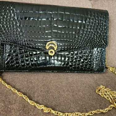 Brand new crocodile leather shoulder bag