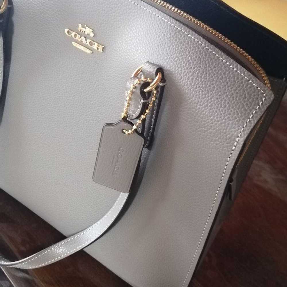 COACH Gray Leather Shoulder Bag Main Body - image 4