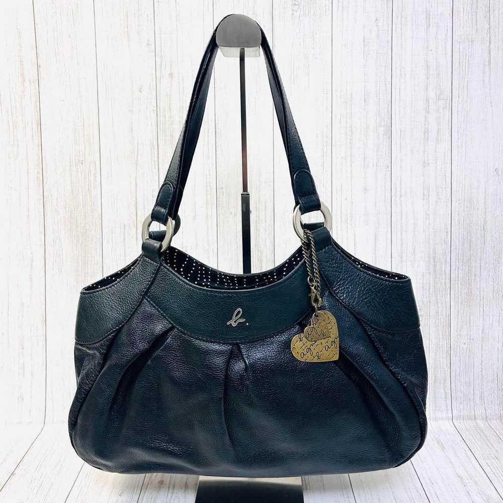 Agnes B. Tote Bag Shoulder Bag Leather Grained Le… - image 1