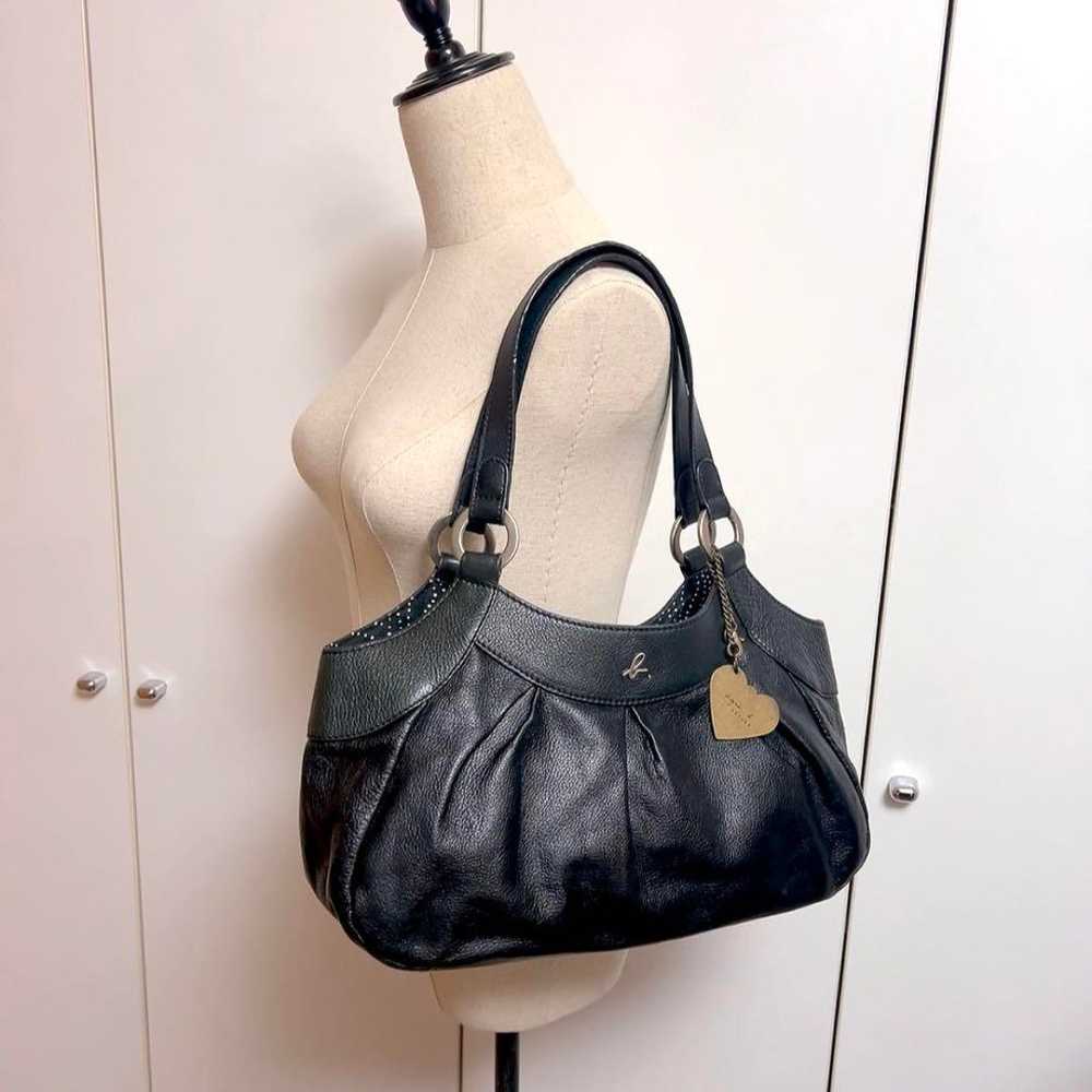 Agnes B. Tote Bag Shoulder Bag Leather Grained Le… - image 2