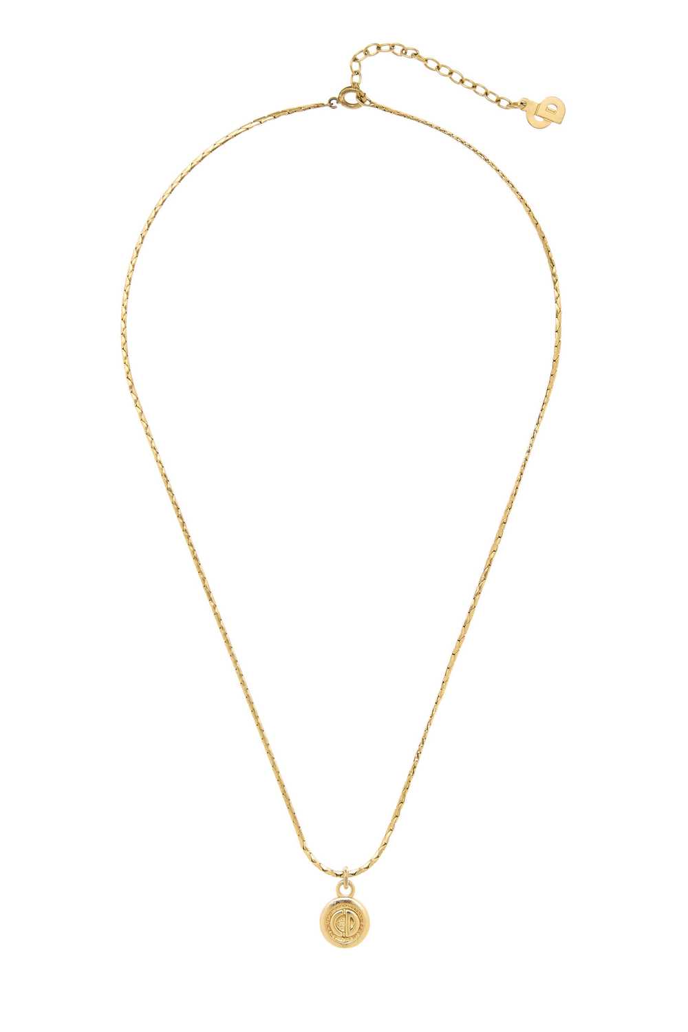 Gold Round 'CD' Necklace - image 1