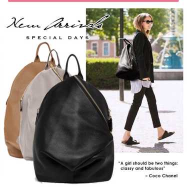 Genuine Leather Black Backpack