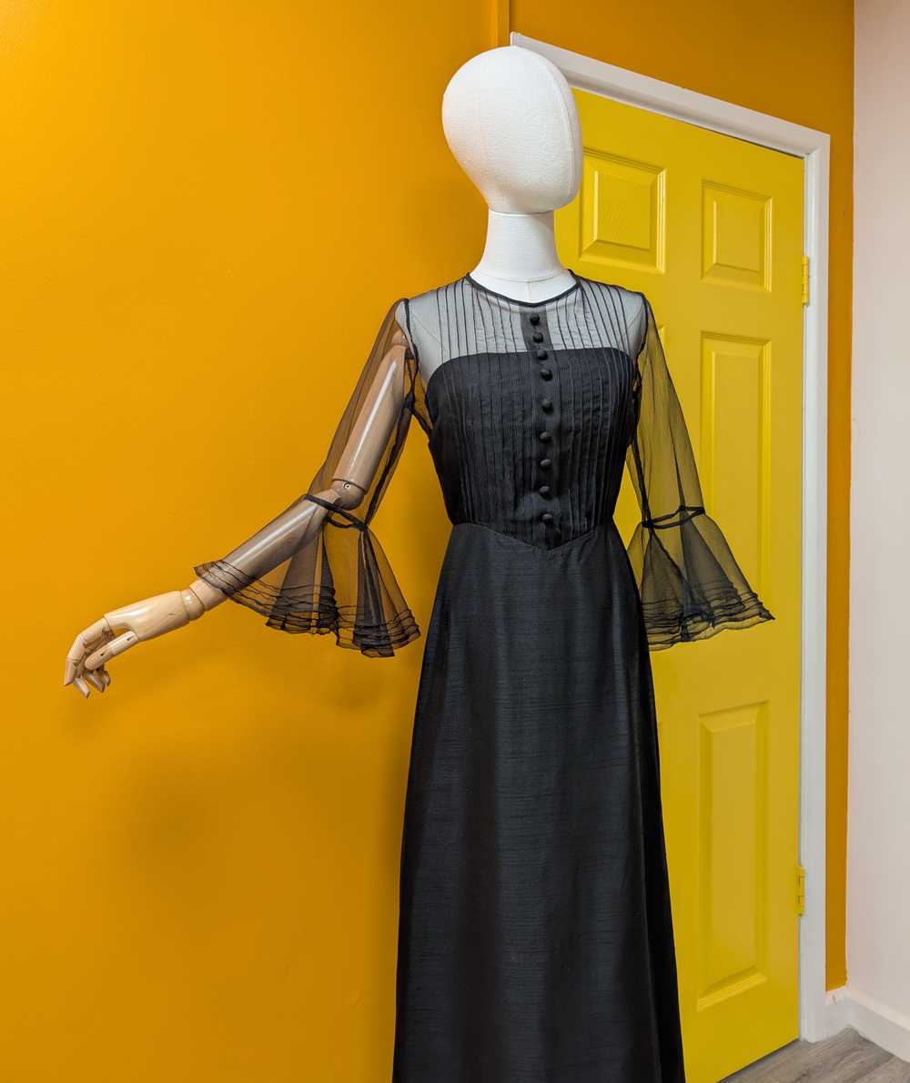 Gorgeous 1960s Jean Varon black maxi dress - Size… - image 3