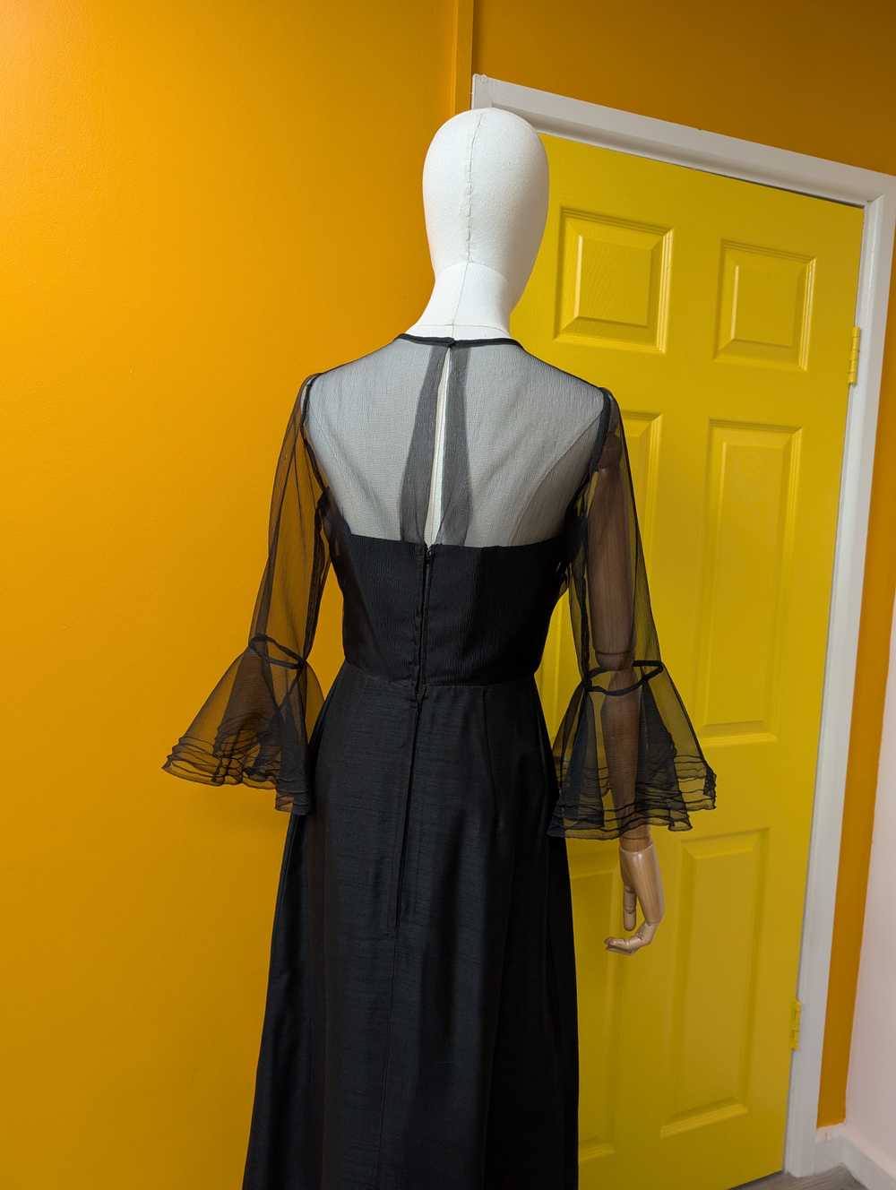 Gorgeous 1960s Jean Varon black maxi dress - Size… - image 4