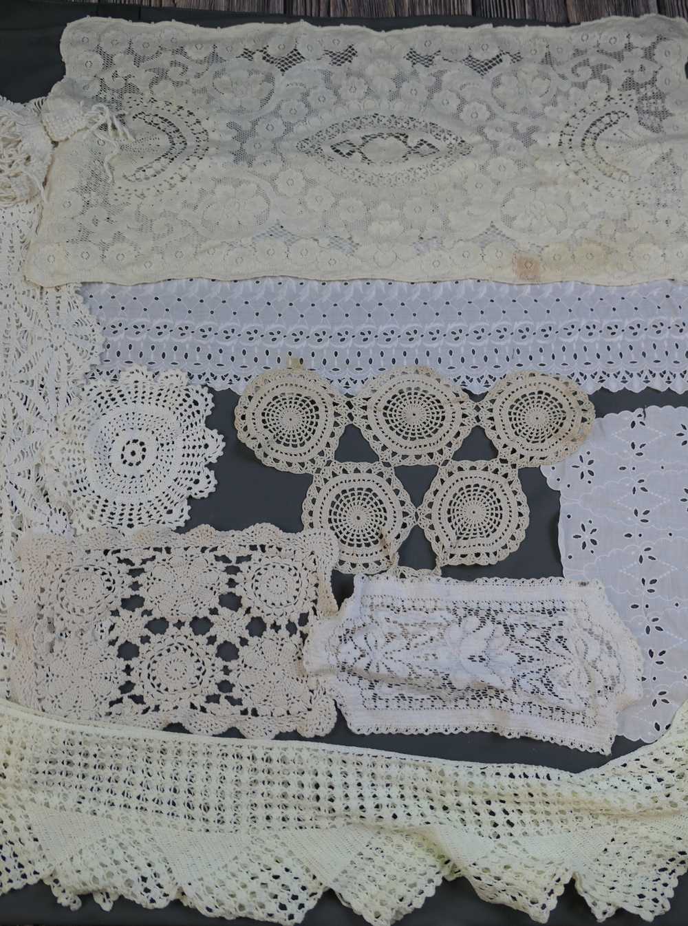 Lot of 9 Vintage Doilies, Runners, Handmade Croch… - image 1