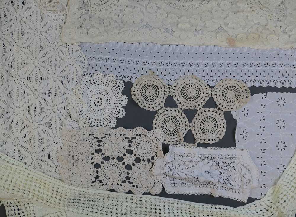 Lot of 9 Vintage Doilies, Runners, Handmade Croch… - image 2