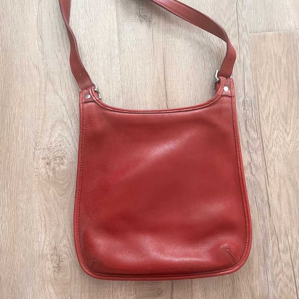 Vintage Coach 9135 Red Leather Slim Hippie Flap S… - image 7