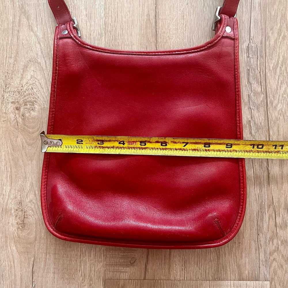 Vintage Coach 9135 Red Leather Slim Hippie Flap S… - image 9