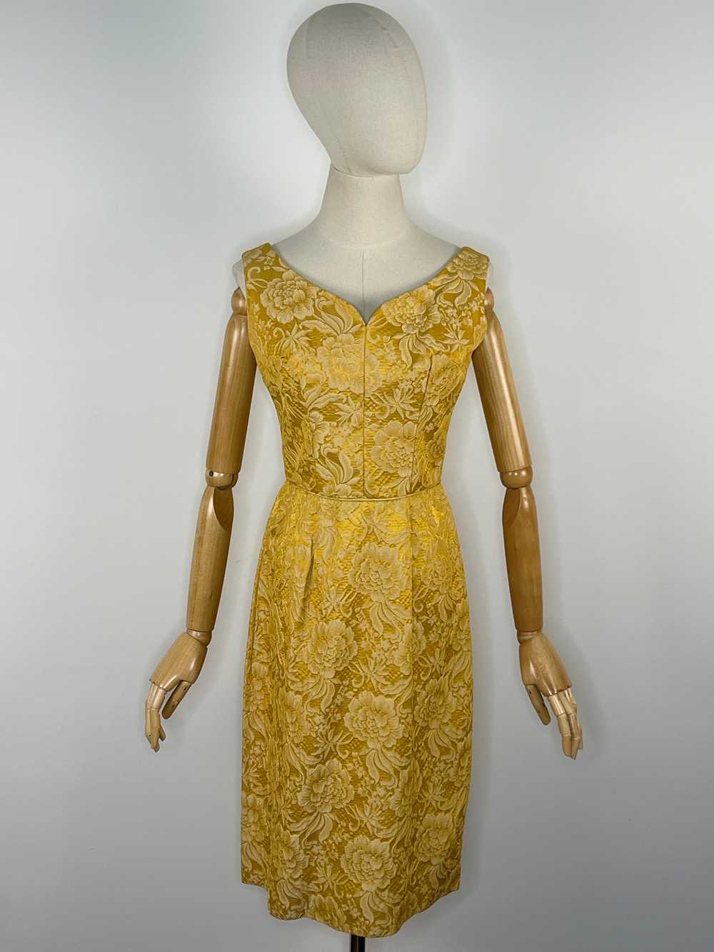 1960s golden floral matching ensemble - image 6