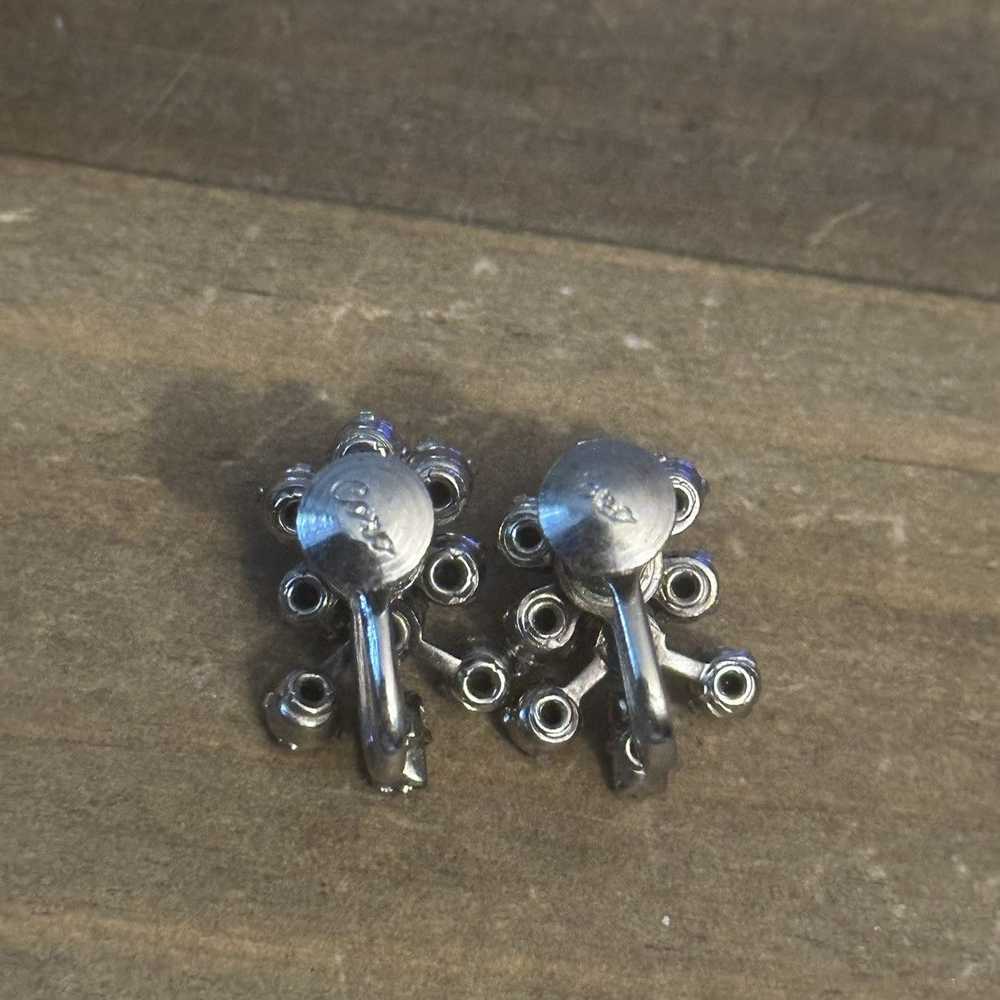 Other Vintage Coro rhinestone screw back earrings - image 5