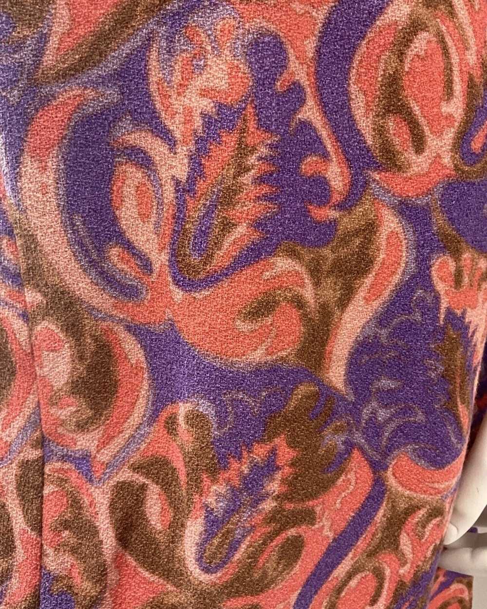 VINTAGE 60s 70s PURPLE PINK BROWN PSYCHEDELIC SWI… - image 7