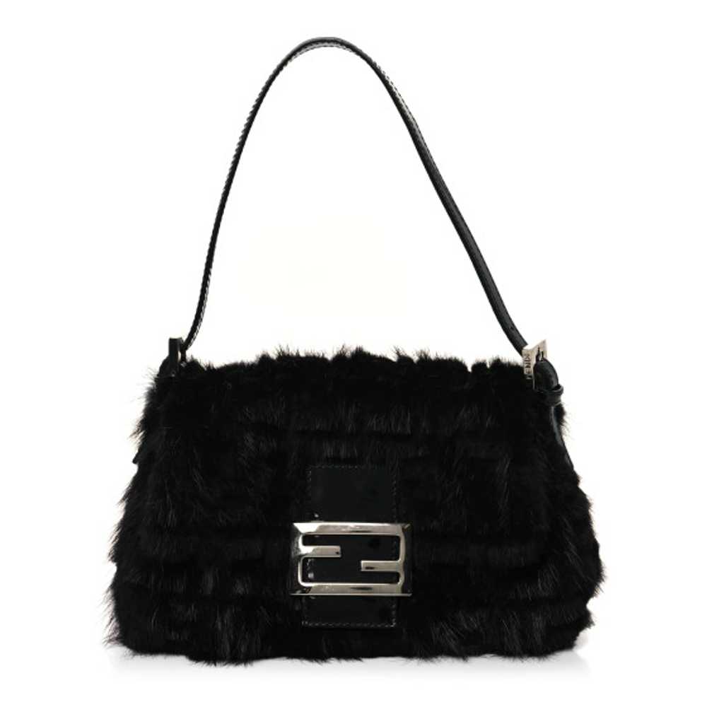 FENDI Mink Fur FF Mini Mama Baguette Black - image 1