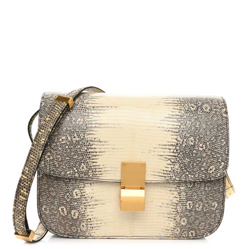 CELINE Lizard Medium Classic Box Flap Bag Natural - image 1