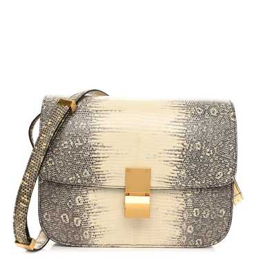 CELINE Lizard Medium Classic Box Flap Bag Natural - image 1