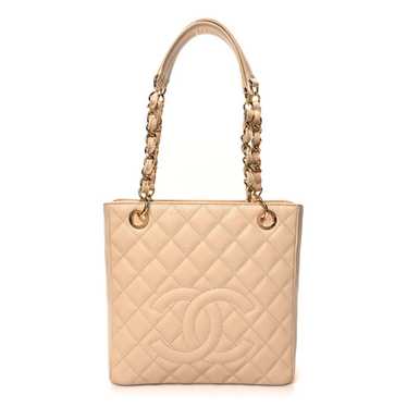 CHANEL Caviar Quilted Petit Shopping Tote PST Beig