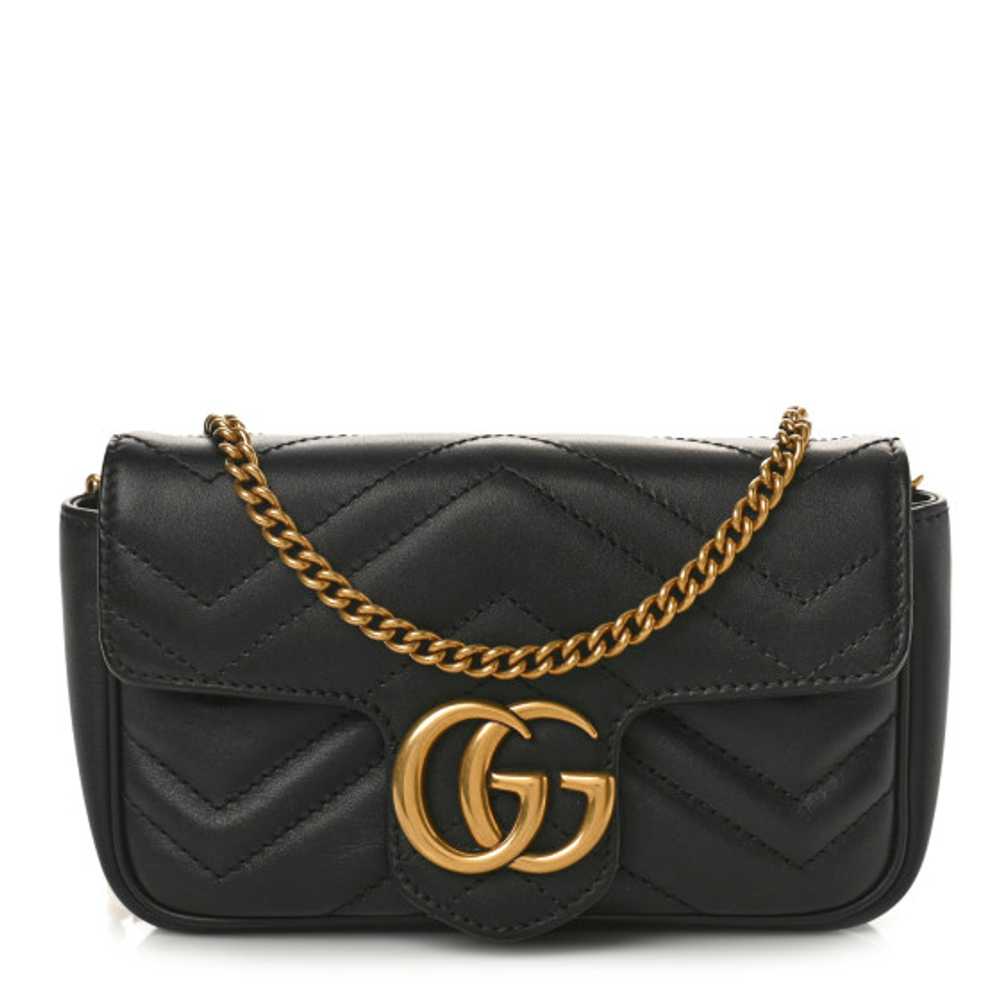 GUCCI Calfskin Matelasse Super Mini GG Marmont Sh… - image 1