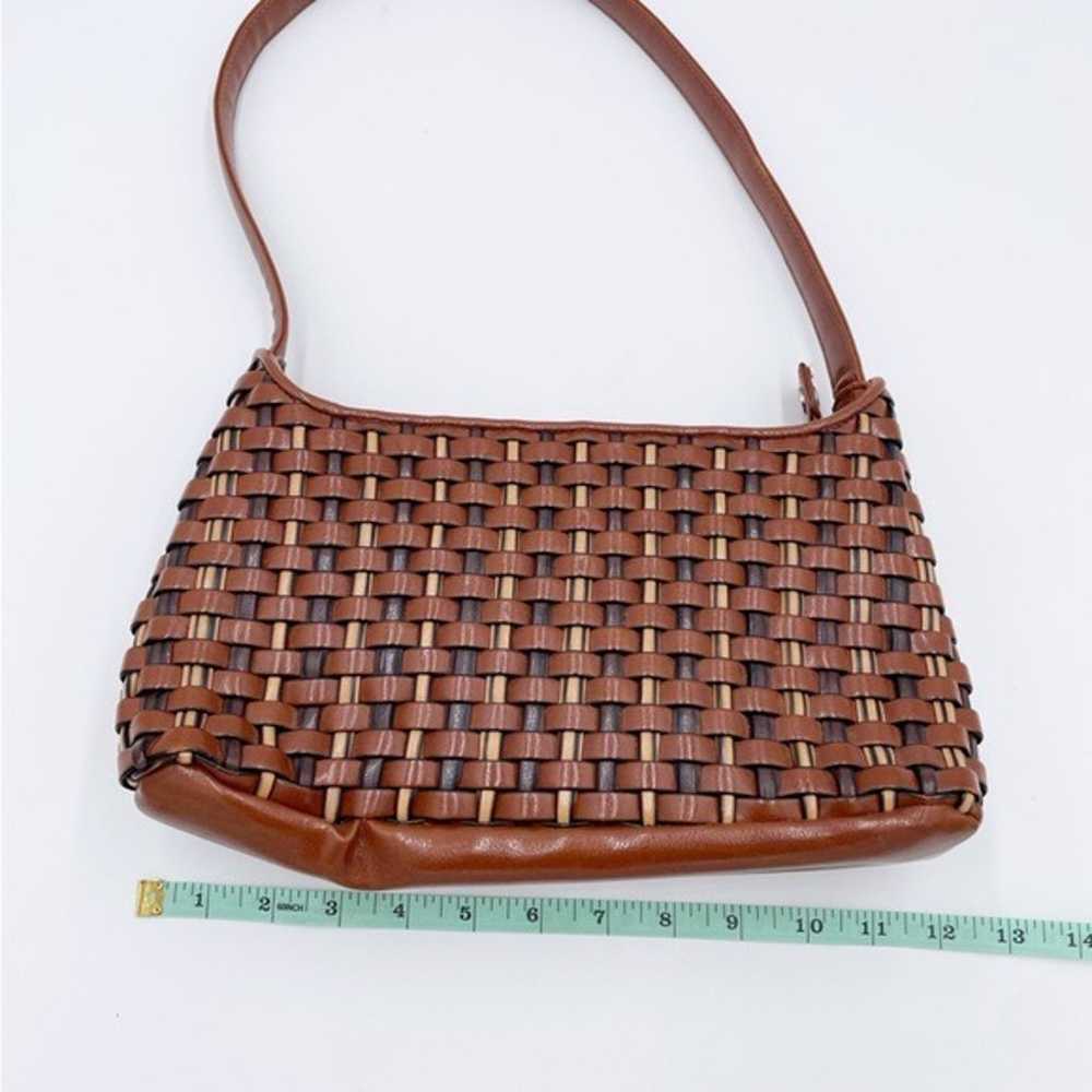 Vintage 90s Y2K Nine West Brown Woven Faux Leathe… - image 10