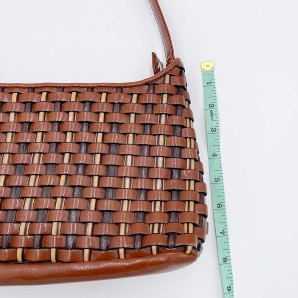 Vintage 90s Y2K Nine West Brown Woven Faux Leathe… - image 11